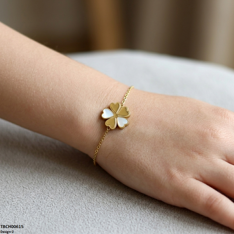 TBCH00615 MSJ Stainless Steel Heart/Flower Bracelet - TBCH