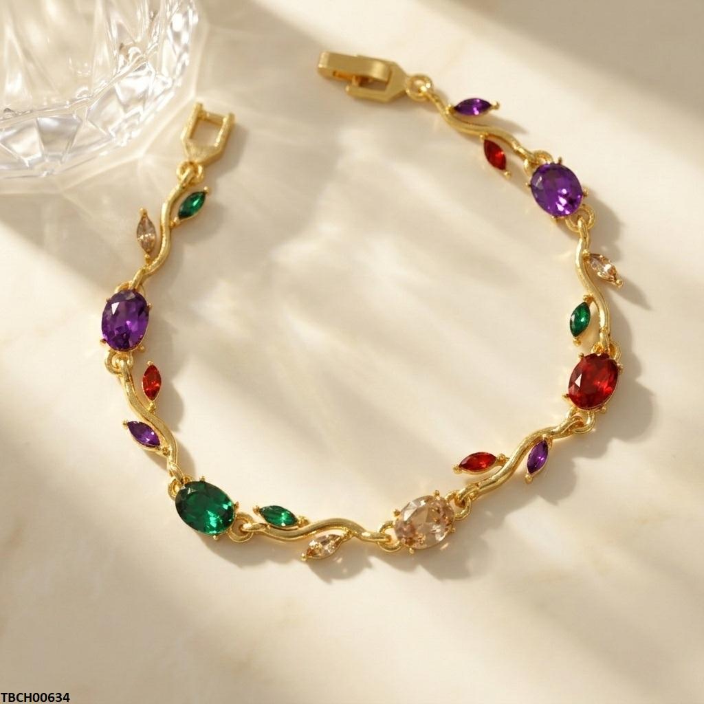 TBCH00634 LSH Tulip Leaf Multi Stone Bracelet - TBCH