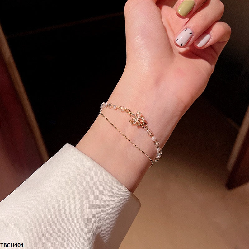 TBCH404 HJF Double Chain Flower Bracelet Adjustable