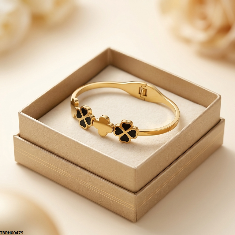 TBRH00479 MSJ Stainless Steel Double Flower Braclet - TBRH