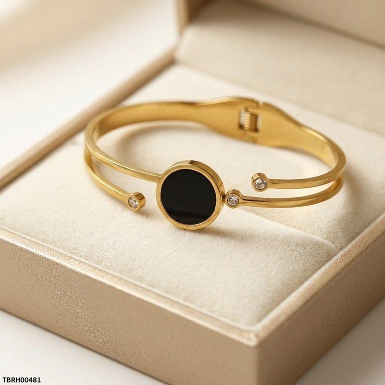 TBRH00481 MSJ Stainless Steel Round Stone Braclet - TBRH