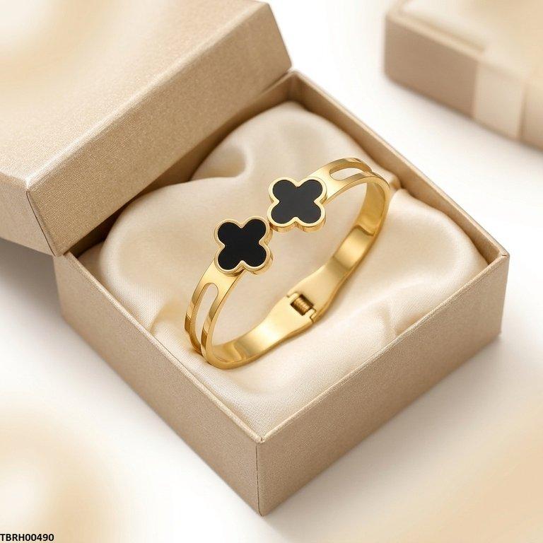 TBRH00490 MSJ Stainless Steel Double Clover Braclet - TBRH