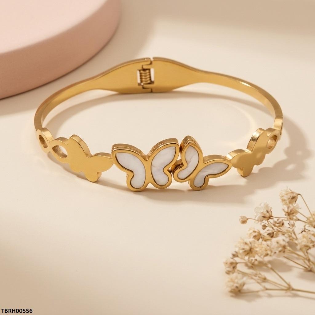 TBRH00556 BHS Double Butterfly Stainless Steel Bracelet Adjustable - TBRH