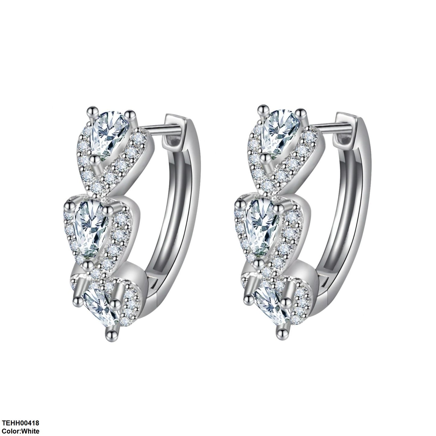 TEHH00418 CSH Tear Round Ear Hoops Pair - TEHH