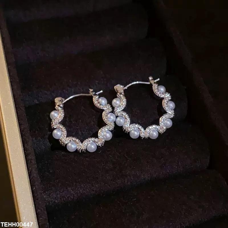 TEHH00447 SIQ Pearl Hoops Pair - TEHH