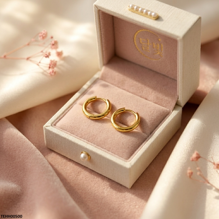 TEHH00500 XAS Round Stainless Steel Ear Hoops Pair - TEHH