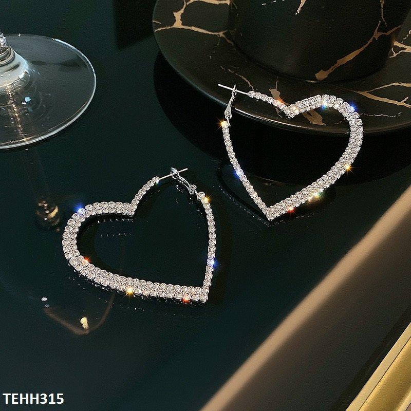 TEHH315 SIQ Heart Ear Hoops Pair