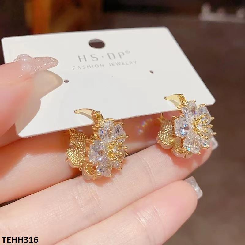 TEHH316 SIQ Flower Pearl Hoops Pair