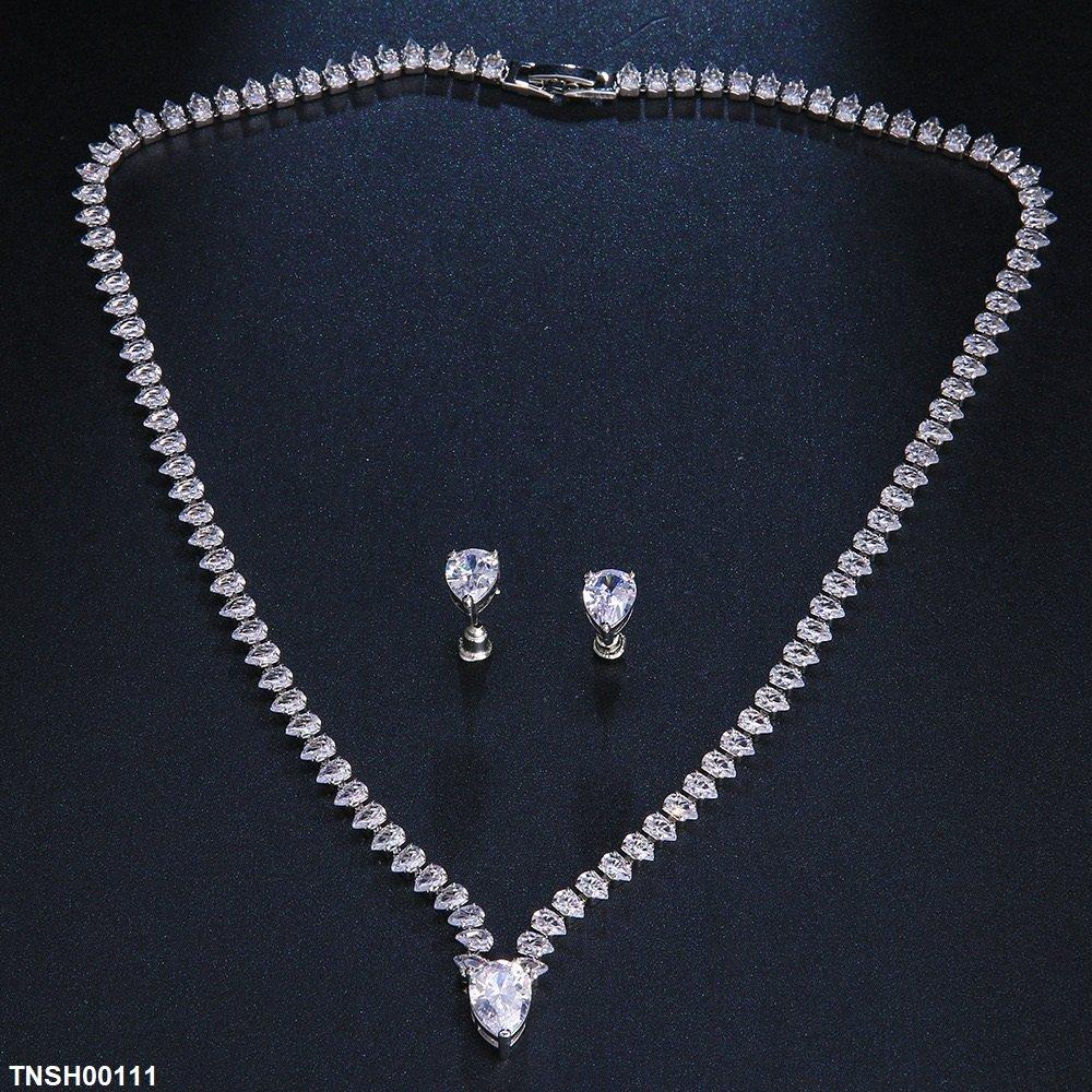 TNSH00111 BYJ Tear Stone Necklace Set - TNSH