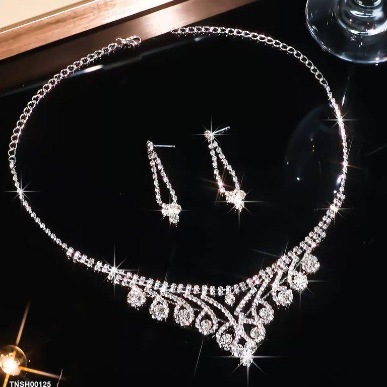 TNSH00125 YJJ Round Flower Necklace Set - TNSH