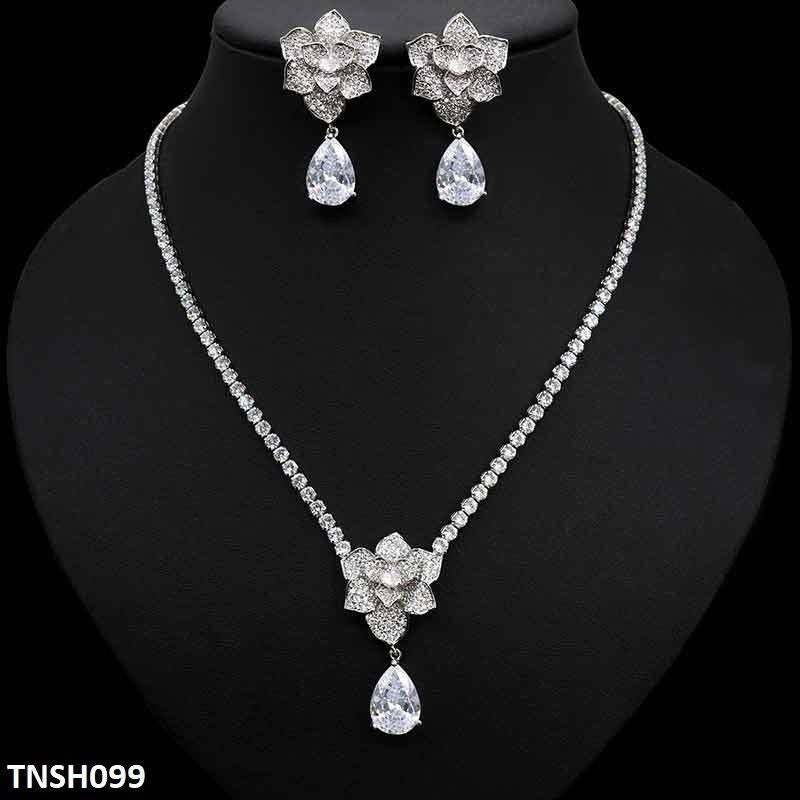 TNSH099 DNG Flower Tear Necklace Set