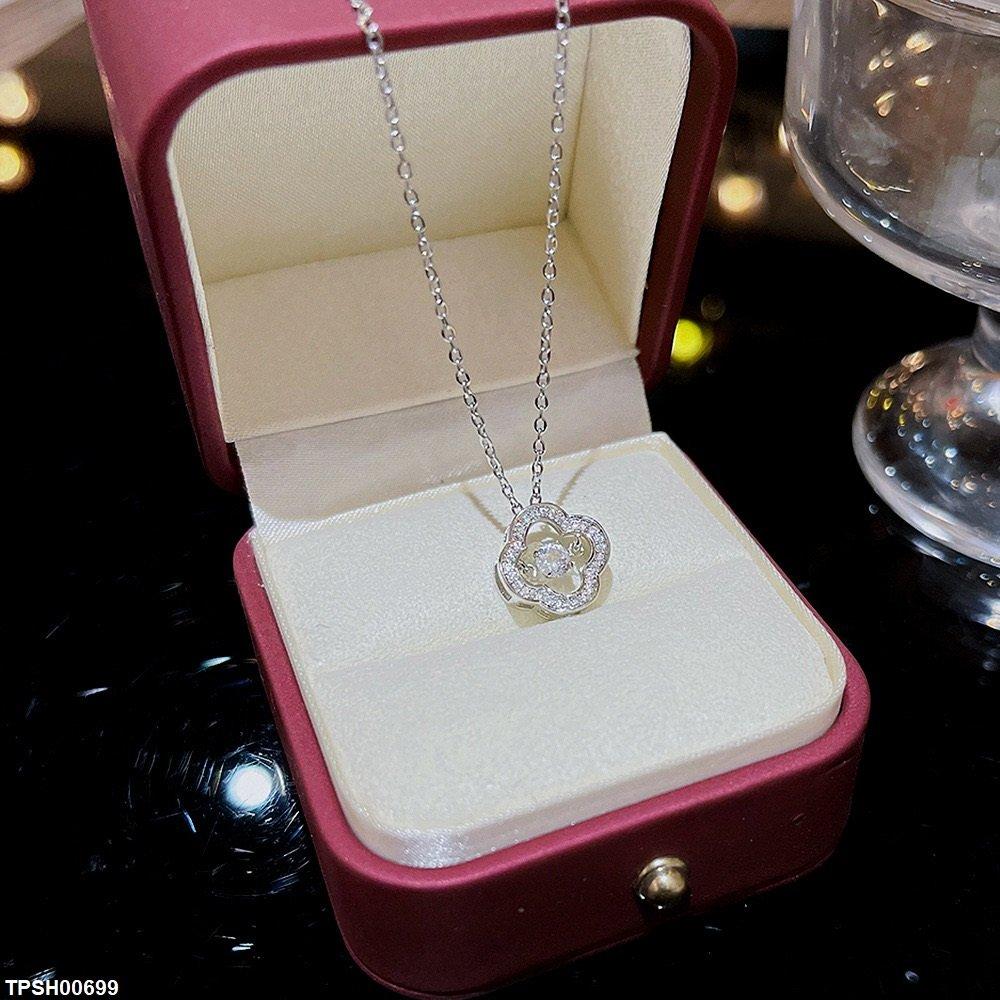 TPSH00699 DDJ Round Clover Stone Pendant With Chain - TPSH