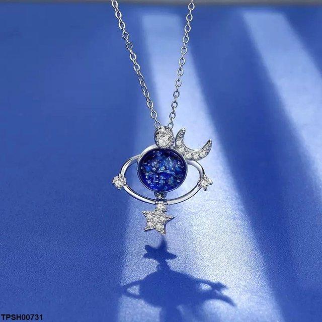 TPSH00731 JJF Moon Star Drop Pendant With Chain - TPSH