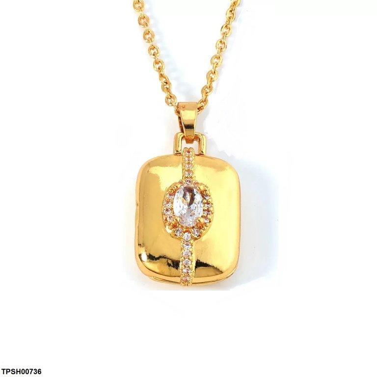 TPSH00736 WKO Stainless-Steel Oval Pendant With Chain - TPSH