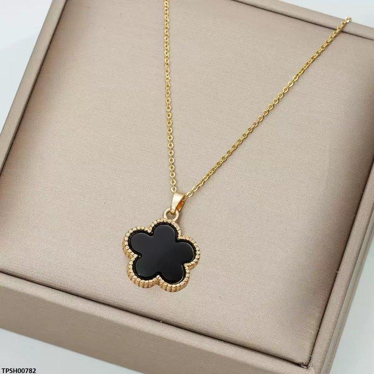 TPSH00782 YYZ Round Flower Pendant With Chain - TPSH