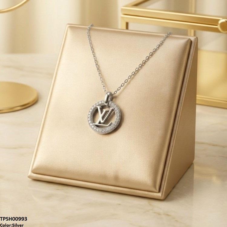 TPSH00975 TNR Stainless Steel Zircon Round Pendant - TPSH