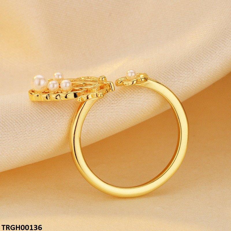 TRGH00136 ZFQ Butterfly Flower Ring Adjustable - TRGH