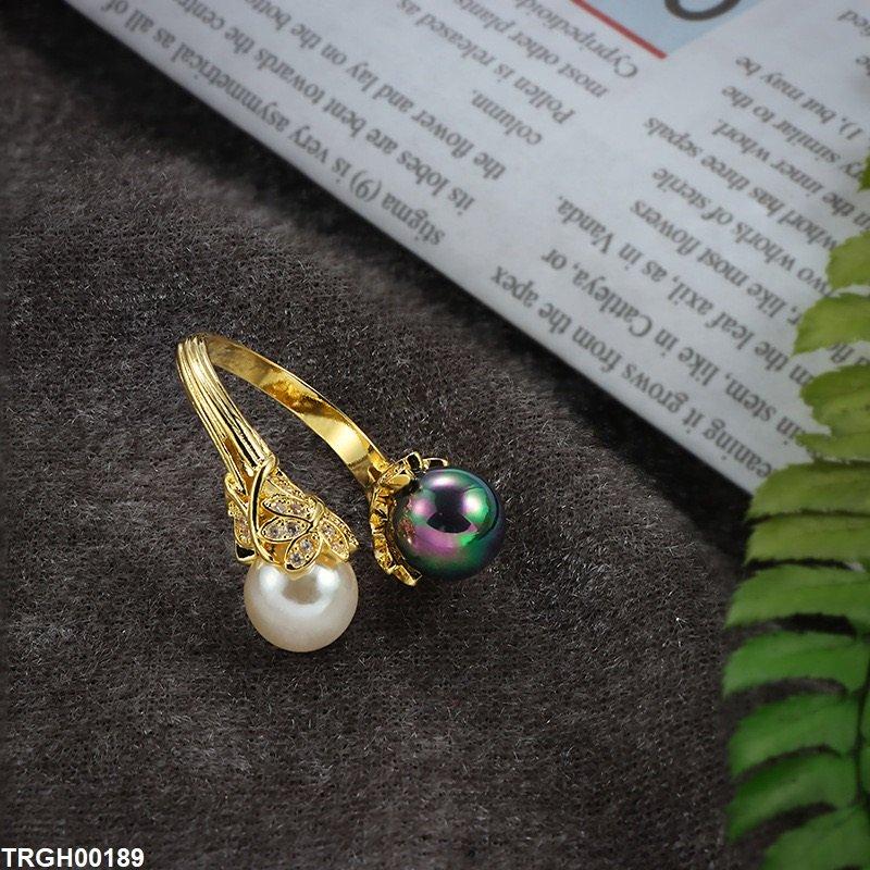 TRGH00189 KYC Double Pearl Ring Adjustable - TRGH