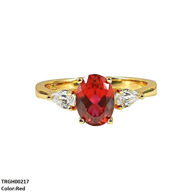 TRGH00217 KRL Oval Stone ZIRCON Stone Ring Adjustable -TRGH