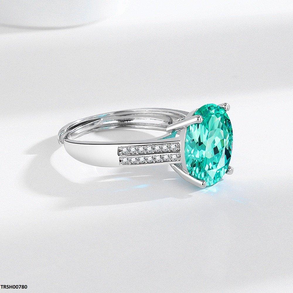 TRSH00780 BLX Oval Zircon Stone Ring Adjustable - TRSH