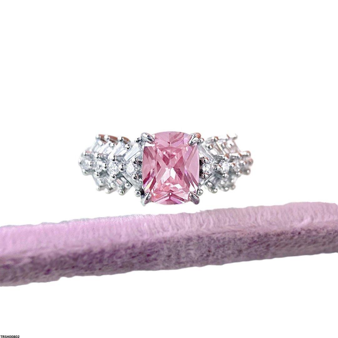 TRSH00802 BJF Pink Cushion Adjustable Ring - TRSH