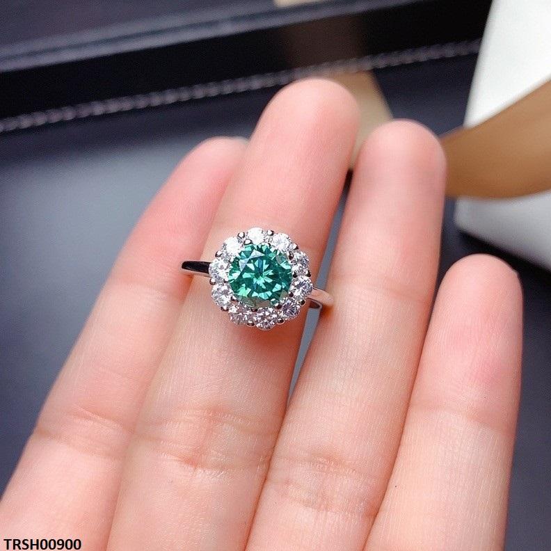 TRSH00900 KRL Round Green ZIRCON Stone Ring Adjustable -TRSH
