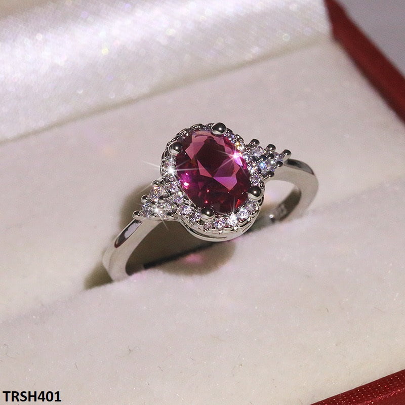 TRSH401 KYC Step Oval ZIRCON Ring