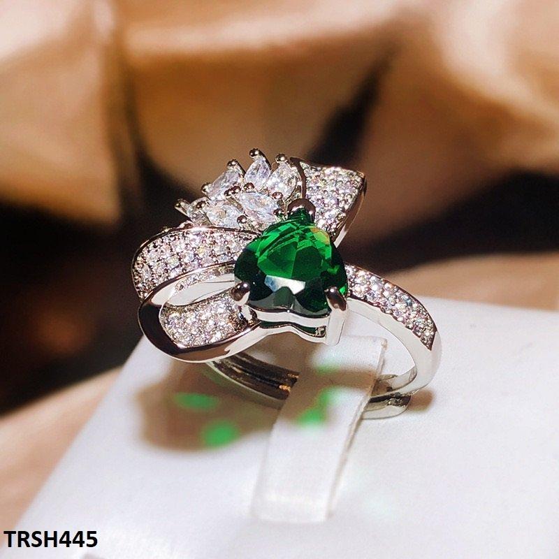 TRSH445 KYC Heart/Bow Adjustable ZIRCON Ring
