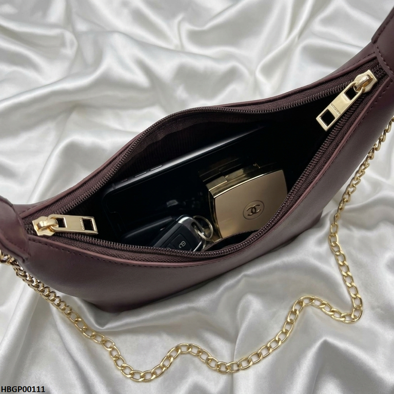 HBGP00111 Trendy Ladies Hand Bag - Dark Brown - HBGP