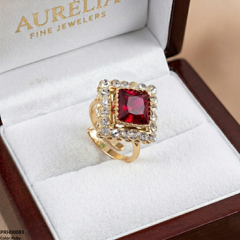 PRH00083 ABD Square Stone Ring Adjustable Ring - PRH
