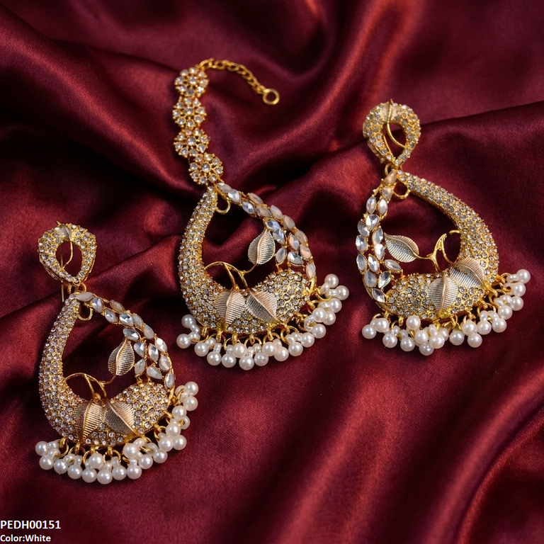 PEDH00151 FRN Tear Leaf Jhumki Drop Earrings - PEDH
