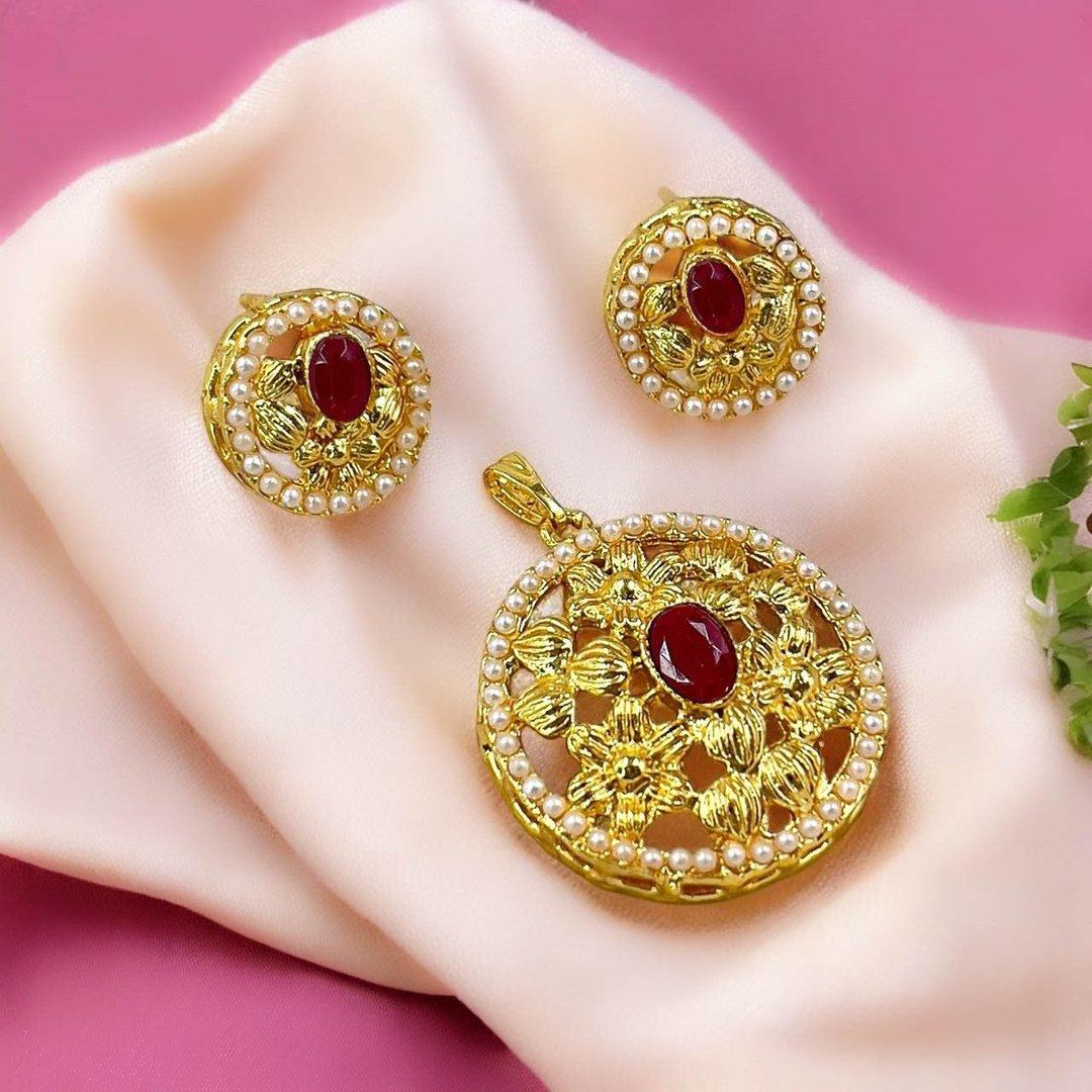 PPSH00250 MZM Flower Oval Pendant Set