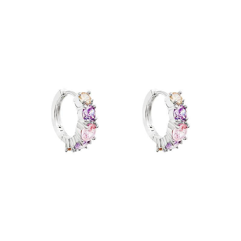 TEHH00412 HJF Multi Stone Hoops Pair - TEHH