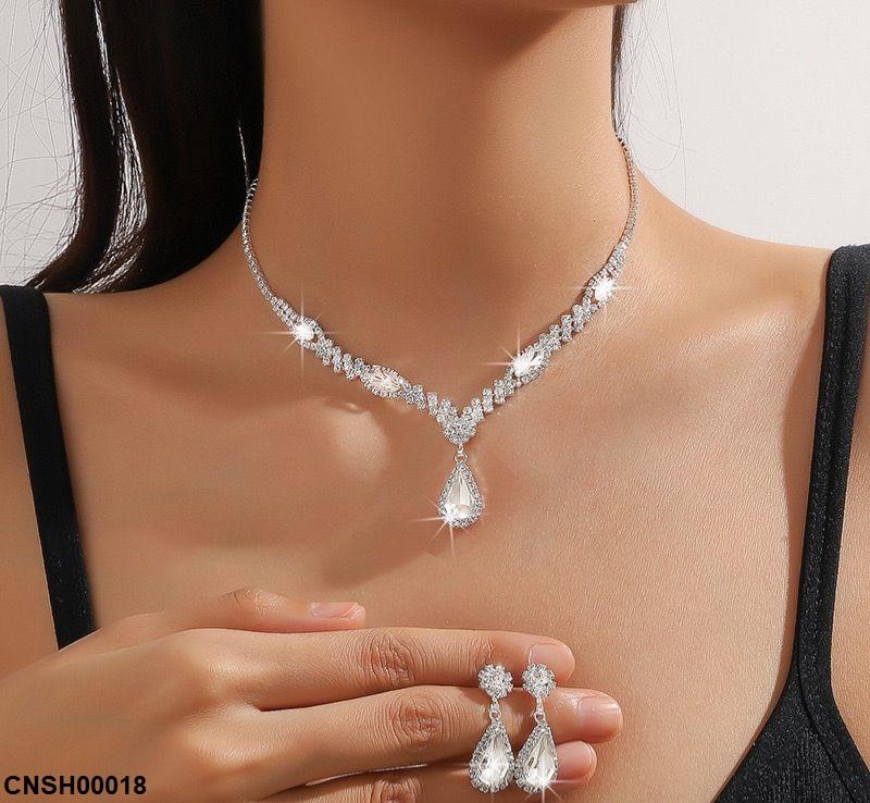 CNSH00018 YJJ Tear/Flower Necklace Set - CNSH