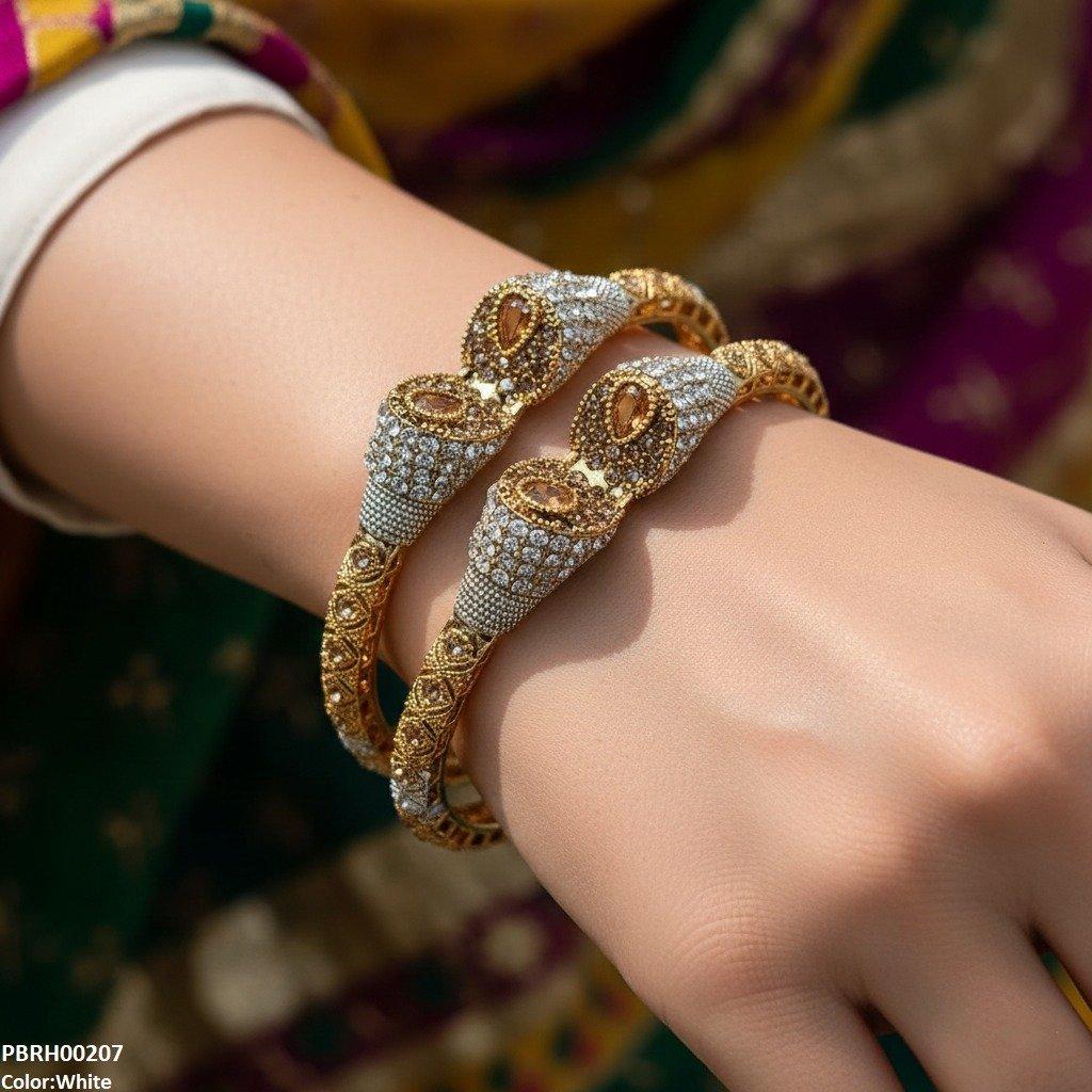 PBRH00207 MZM Tear Stone Bangle Set - PBRH