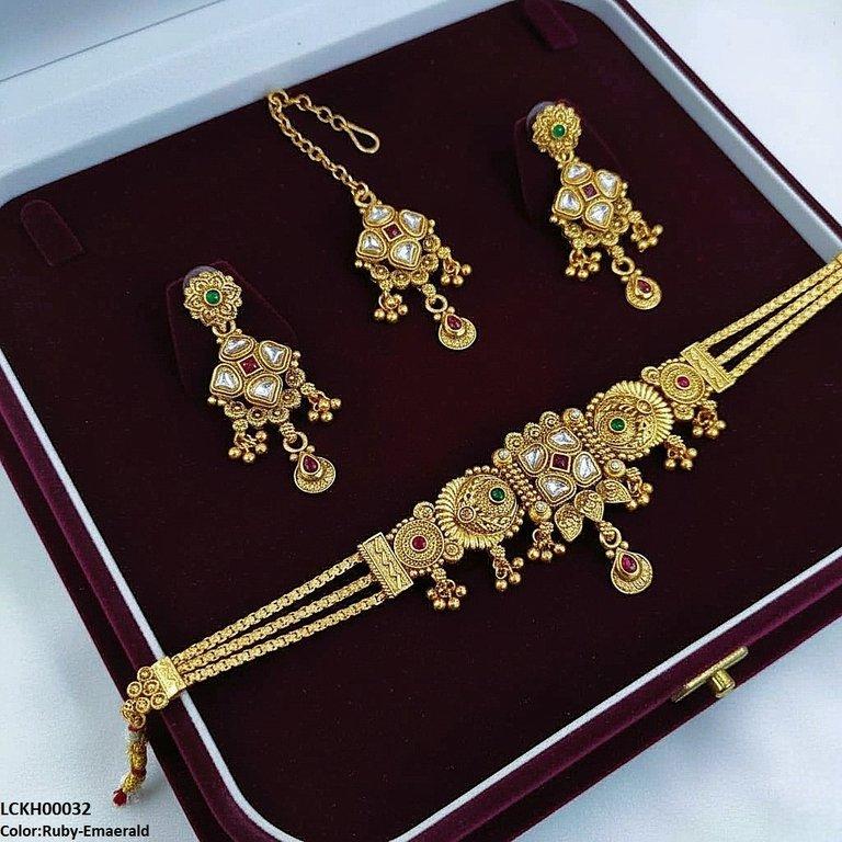 LCKH00032 ANI Square Tear Drop Choker Set - LCKH