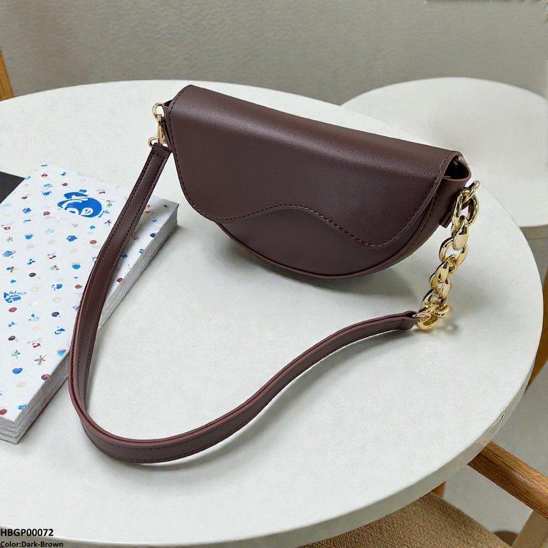 HBGP00072 Aurelia Saddle Armpit Bag Dark Brown