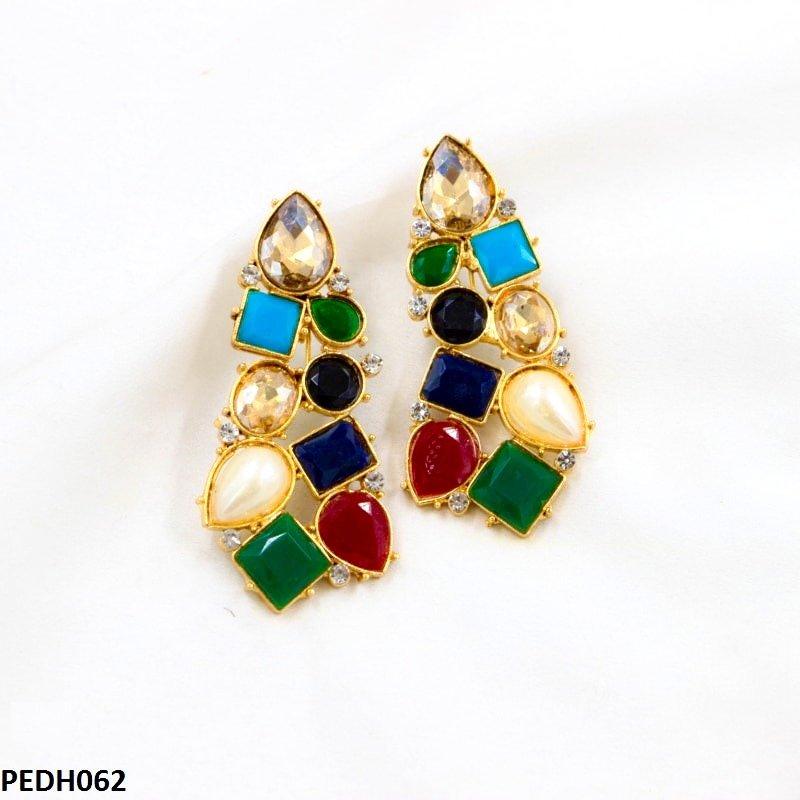 PEDH062 SDQ Square/Tear Drop Earring Pair