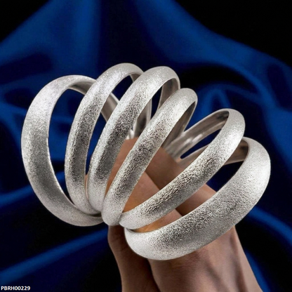 PBRH00229 MZM Round Plane Silver Bangles - PBRH