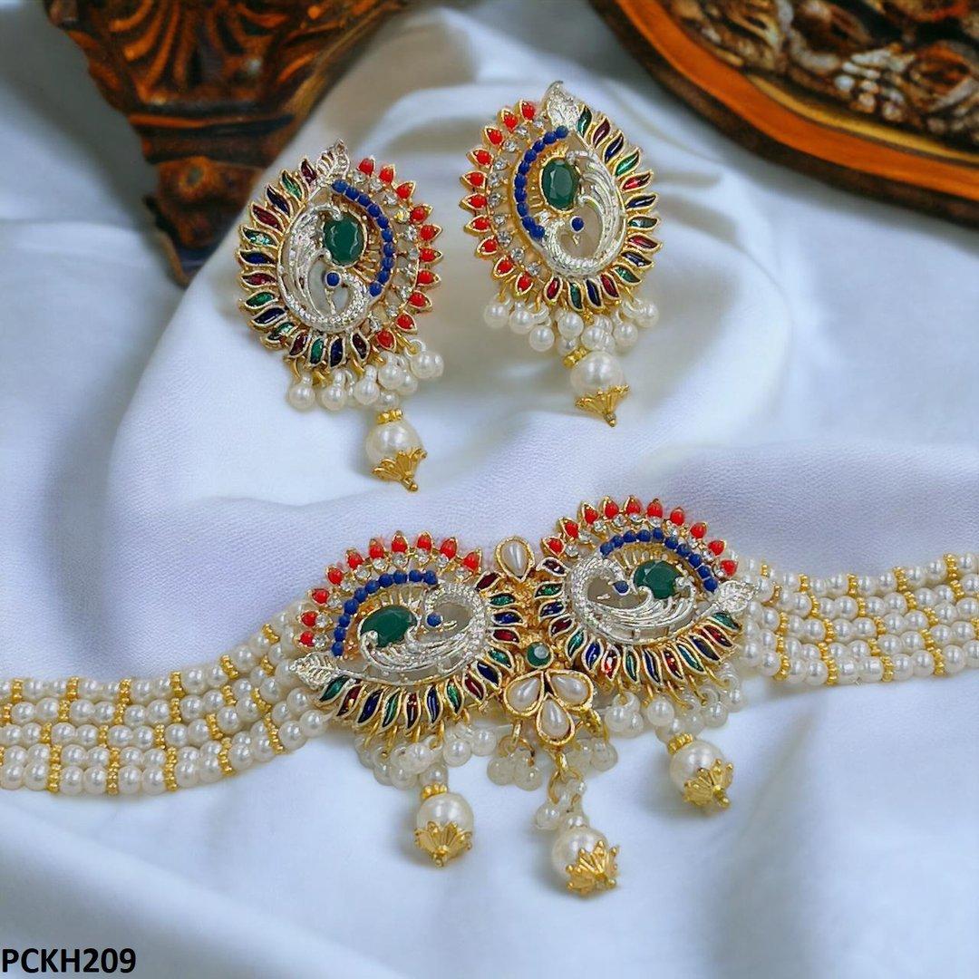 PCKH209 SDQ Leaf Pearl Choker Set