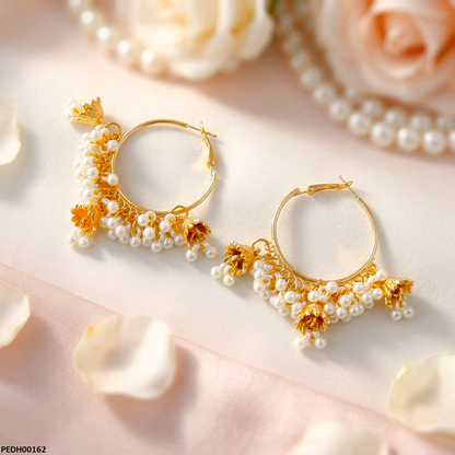 PEDH00162 MZM Pearl Jhumki Drop Earrings -PEDH