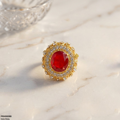 PRH00088 FRN Oval Stone Ring Adjustable - PRH