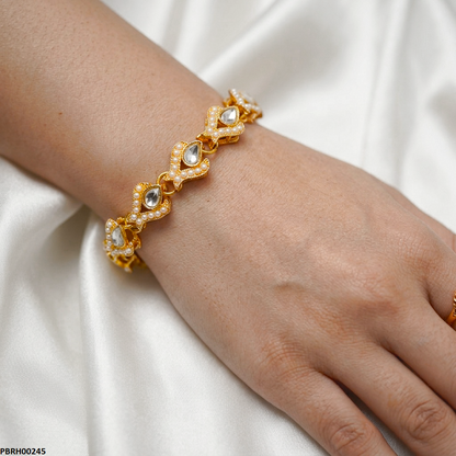 PBRH00245 MZM Tear Stone Pearl Bracelet - PBRH