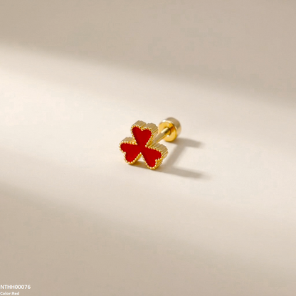 NTHH00076 XAS Clover Flower Stainless Steel Nose Pin - NTHH