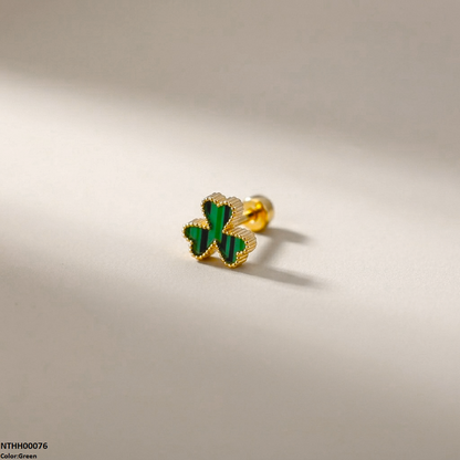 NTHH00076 XAS Clover Flower Stainless Steel Nose Pin - NTHH
