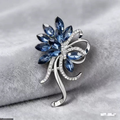 BRHH00088 XST Flower Marquise Stone Broach - BRHH