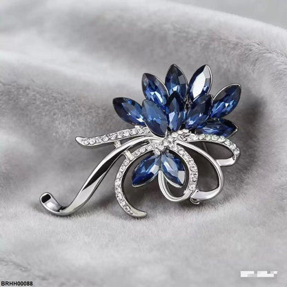 BRHH00088 XST Flower Marquise Stone Broach - BRHH