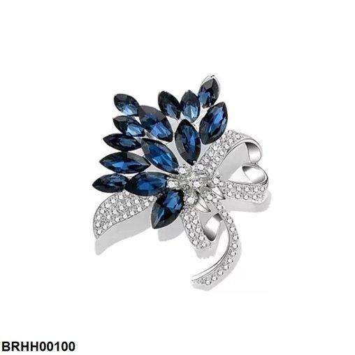 BRHH00100 XST Flower Marquise Stone Broach - BRHH