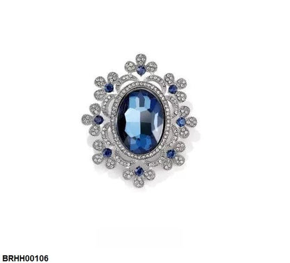 BRHH00106 XST Oval Flower Zircon Broach - BRHH