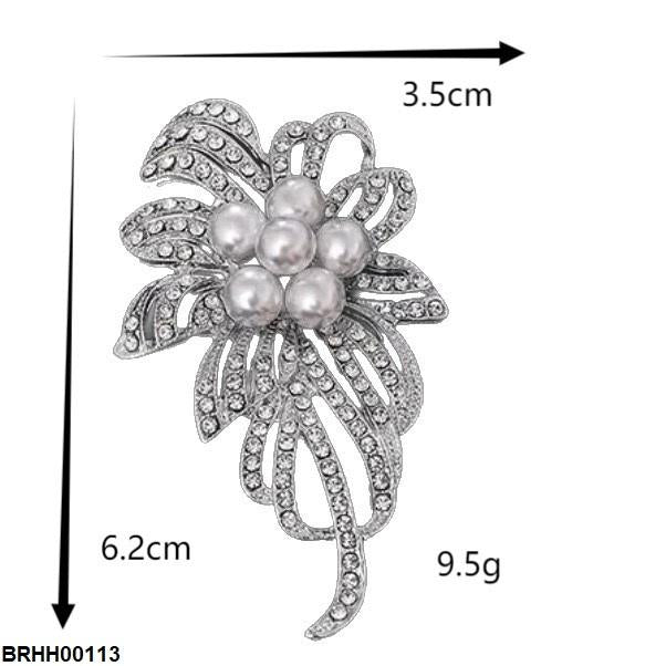 BRHH00113 XST Ribbon Pearl Zircon Broach - BRHH